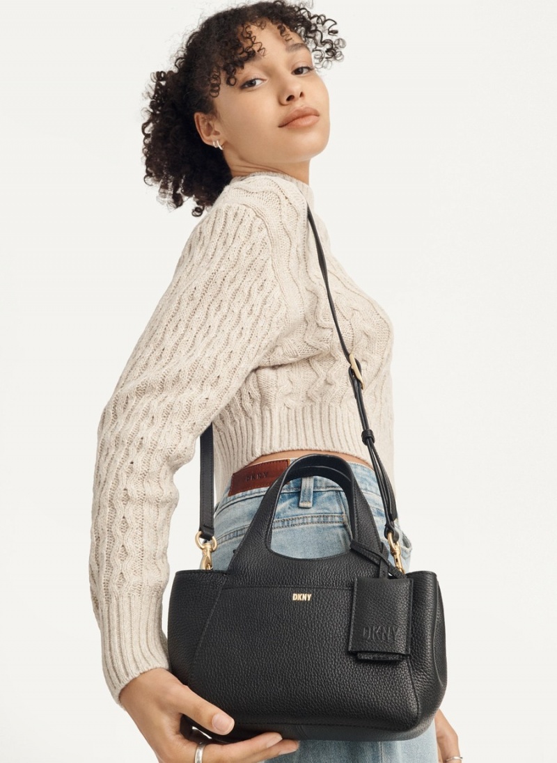 Women's Dkny The Mini Effortless Tote Bags Black | V2548919