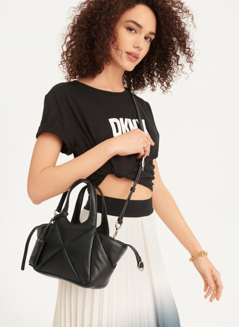 Women's Dkny The Mini Quilted Effortless Tote Bags Black | J5203524