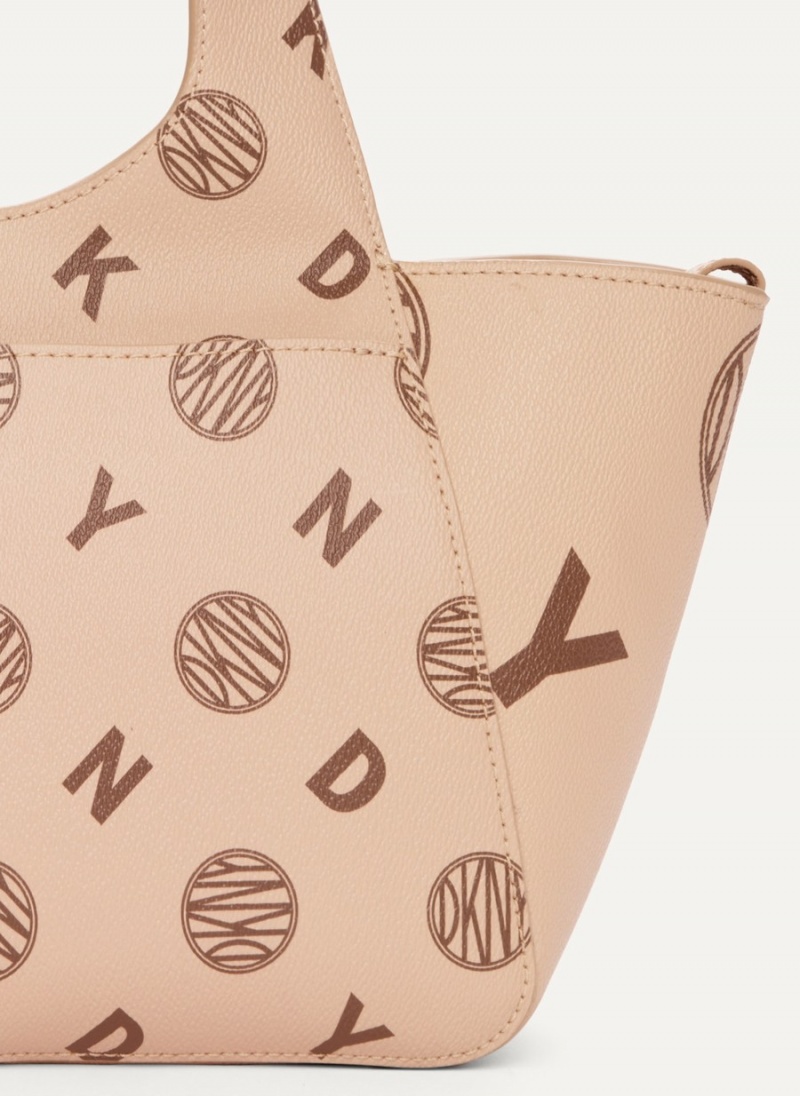 Women's Dkny The Small Logo Effortless Tote Bags Beige | M9403034