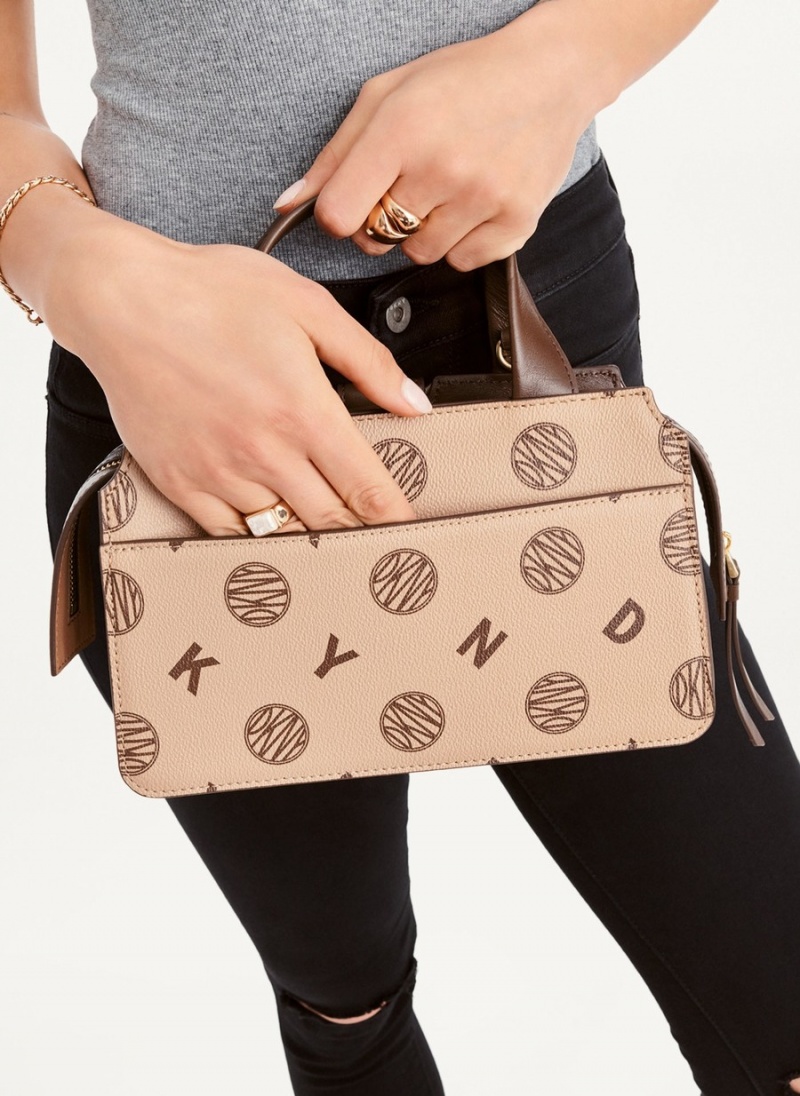 Women's Dkny The Small Logo Effortless Tote Bags Beige | M9403034