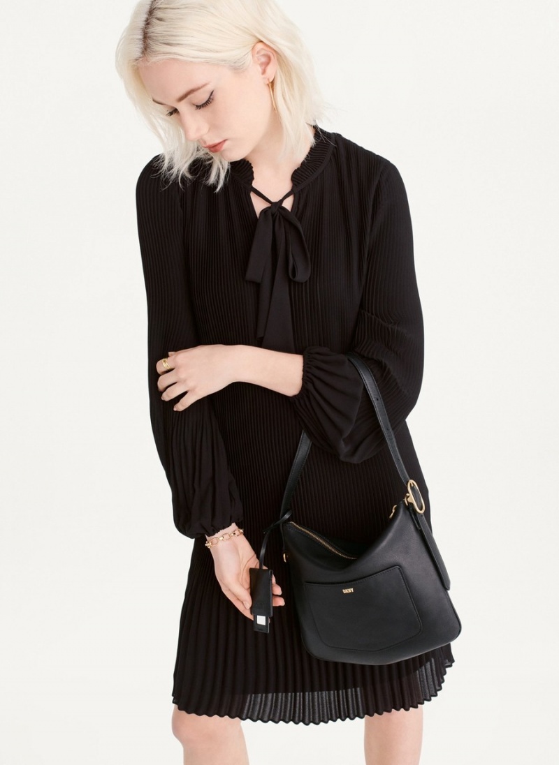 Women's Dkny The Small Optimist Shoulder Bags Black | F2217520