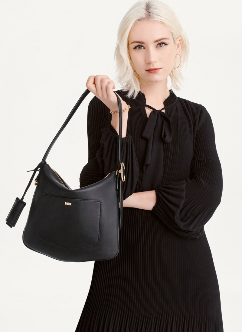 Women's Dkny The Small Optimist Shoulder Bags Black | F2217520
