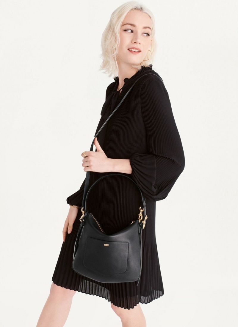 Women's Dkny The Small Optimist Shoulder Bags Black | F2217520