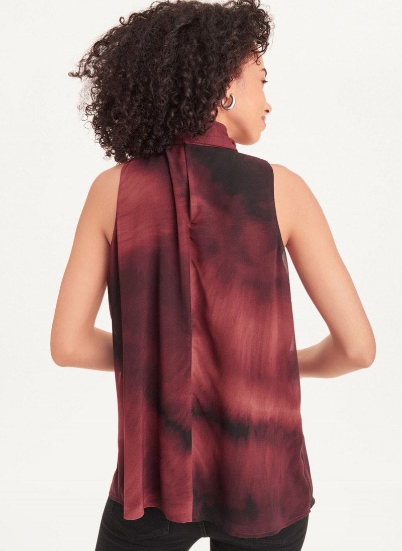 Women's Dkny Tie Neck Blouse Red | T4147063