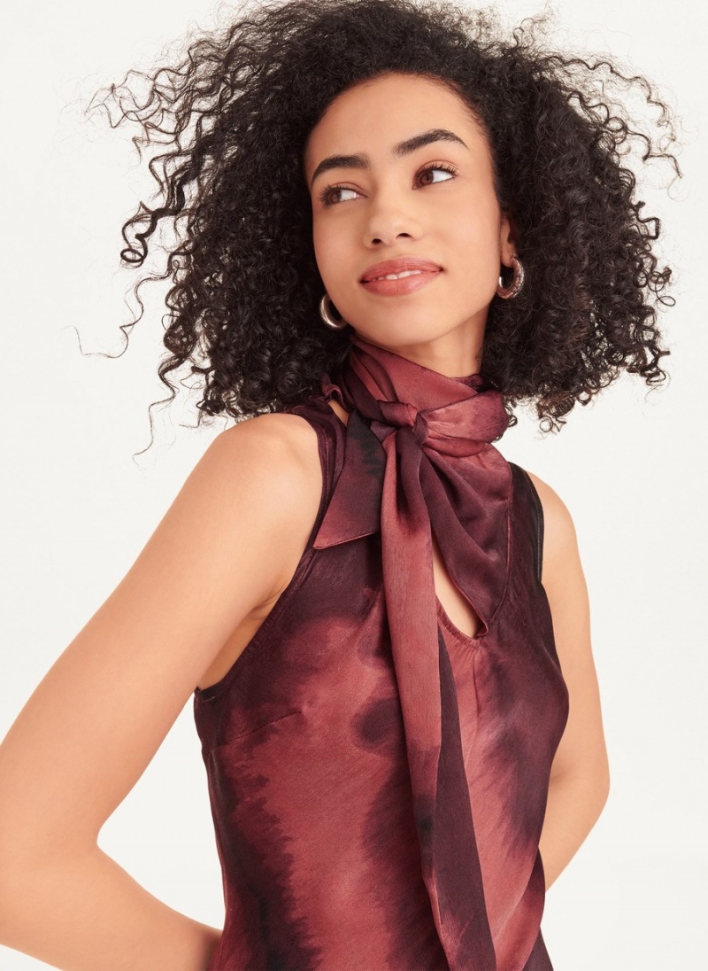Women's Dkny Tie Neck Dress Red | L3686103