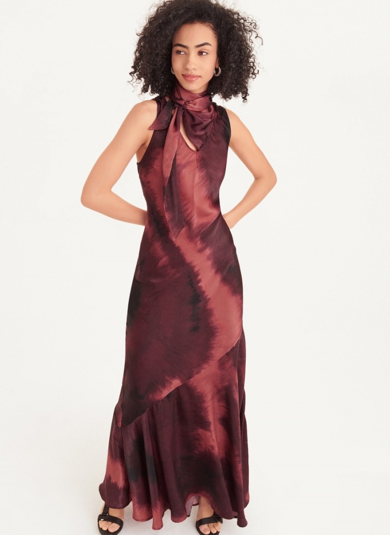 Women\'s Dkny Tie Neck Dress Red | L3686103