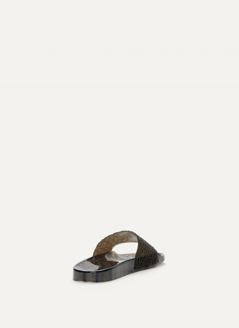 Women's Dkny Tinzli Jellys Slides Black | P6977686