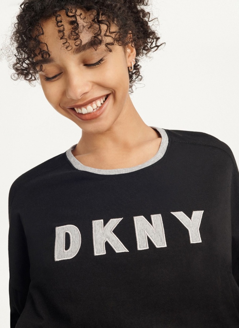 Women's Dkny Top And Jogger Set Pajamas Black | B7391868