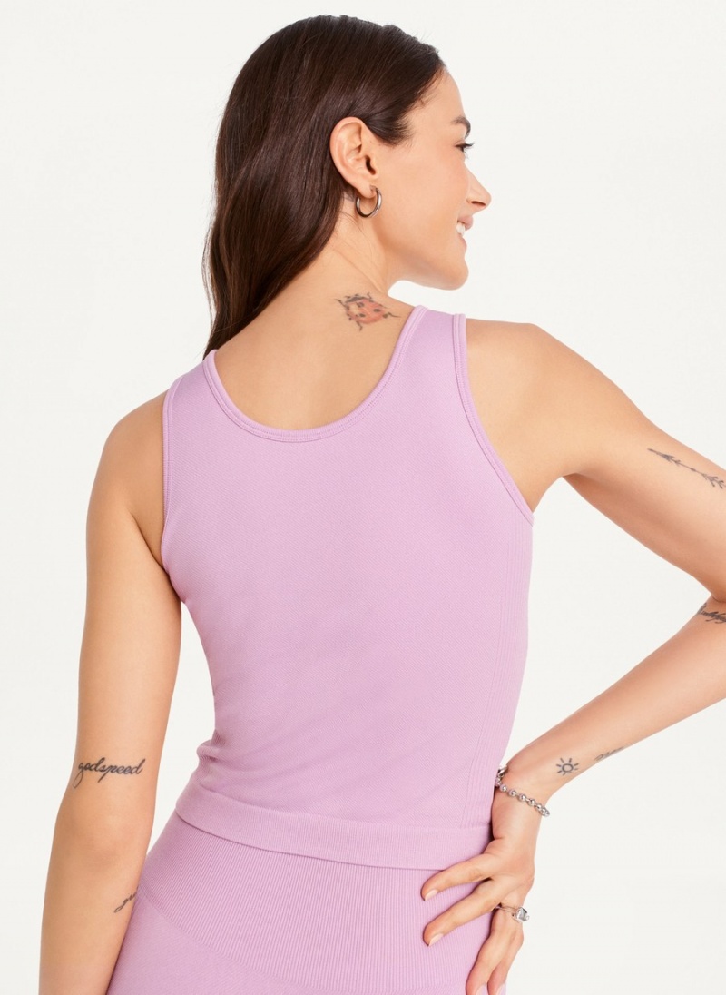 Women's Dkny Twill Seamless Scoop Neck Tank Top Pink | G2378437