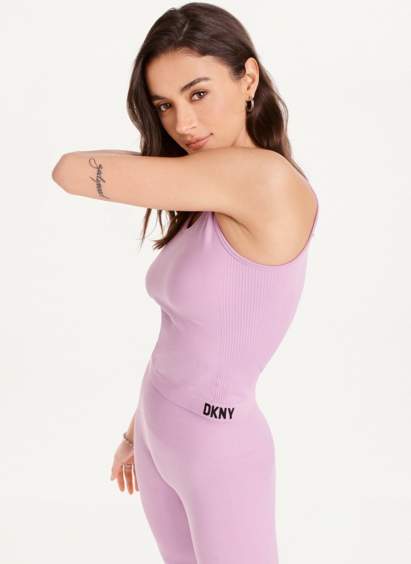 Women's Dkny Twill Seamless Scoop Neck Tank Top Pink | G2378437