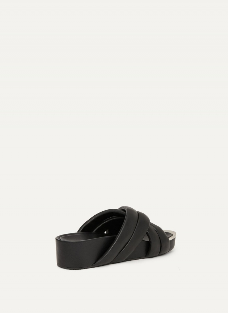 Women's Dkny Vienna Puffy Strap Sandals Black | E3397386
