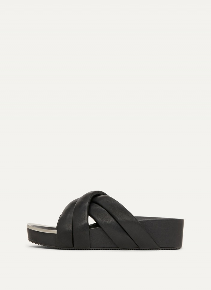 Women\'s Dkny Vienna Puffy Strap Sandals Black | E3397386