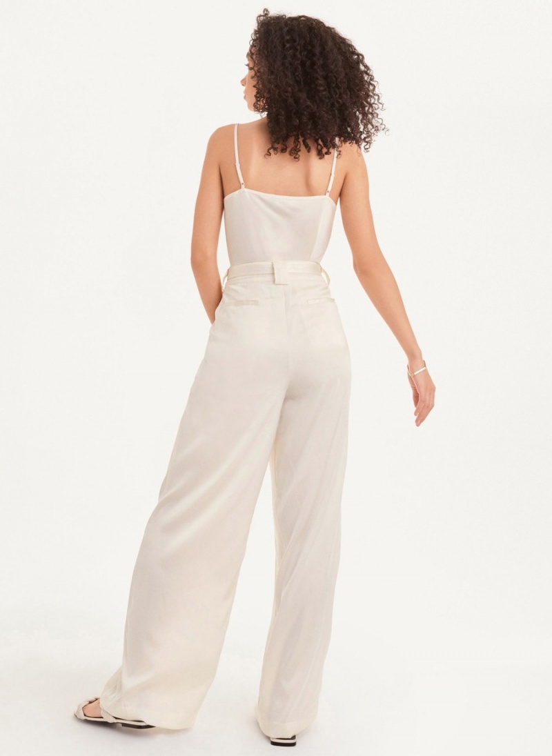 Women's Dkny Wide Leg Pants White | K8219363