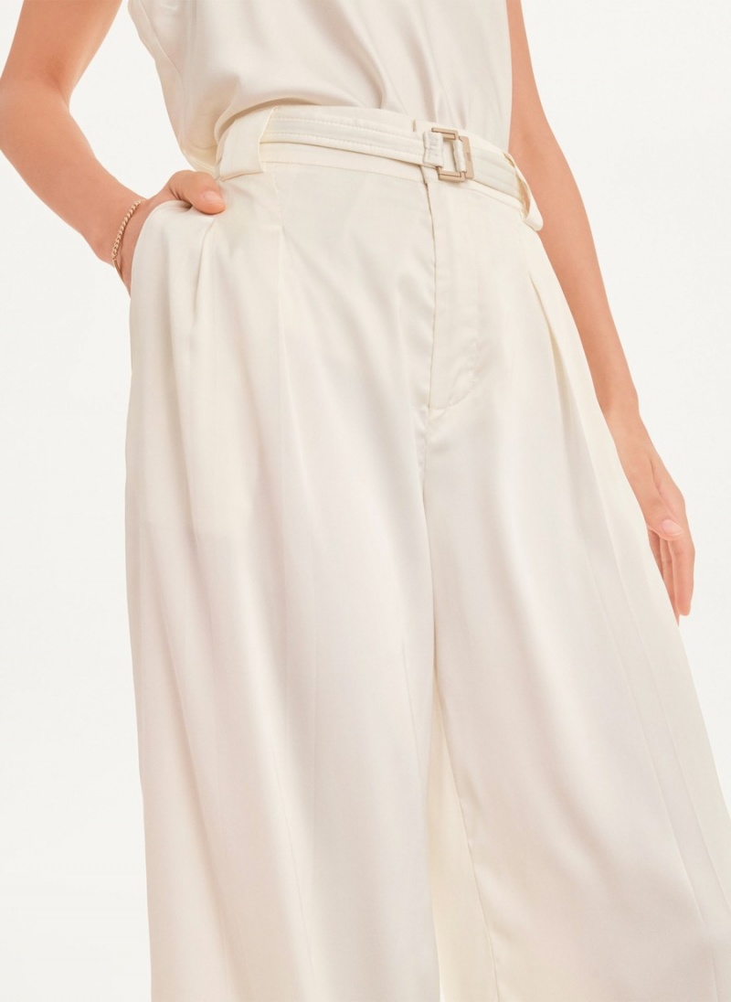 Women's Dkny Wide Leg Pants White | K8219363