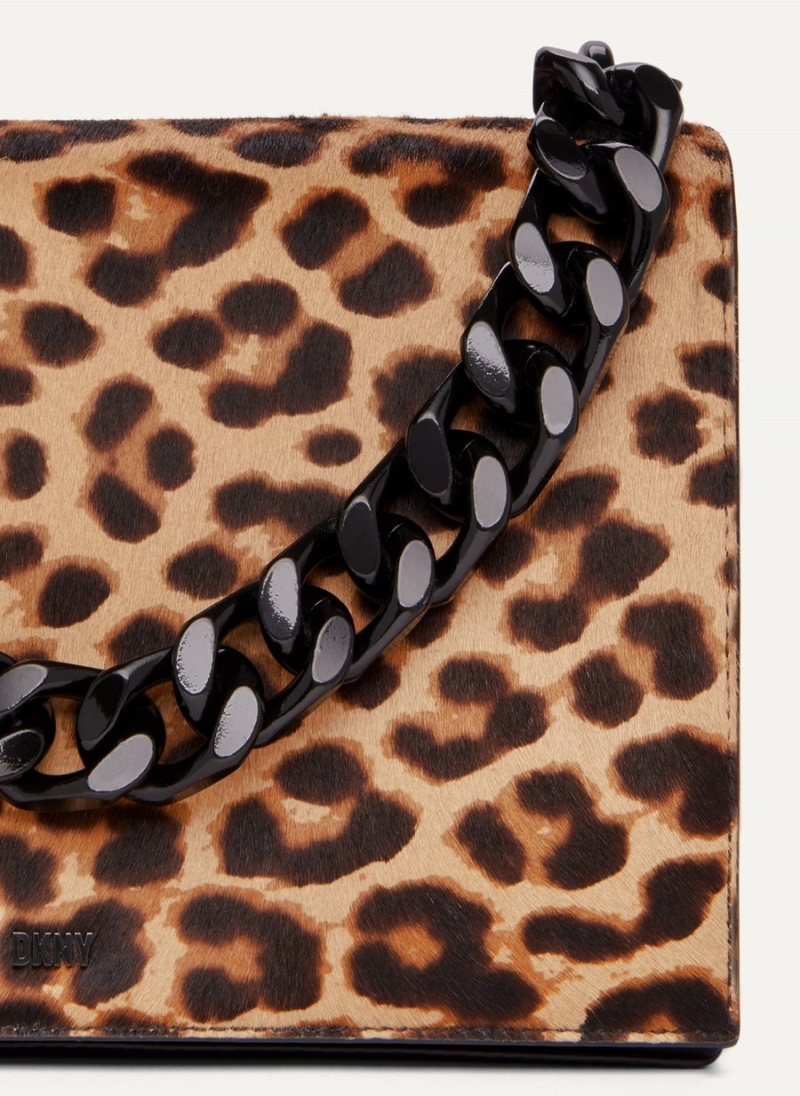 Women's Dkny Willow Chain Crossbody Bags Leopard | M8613737