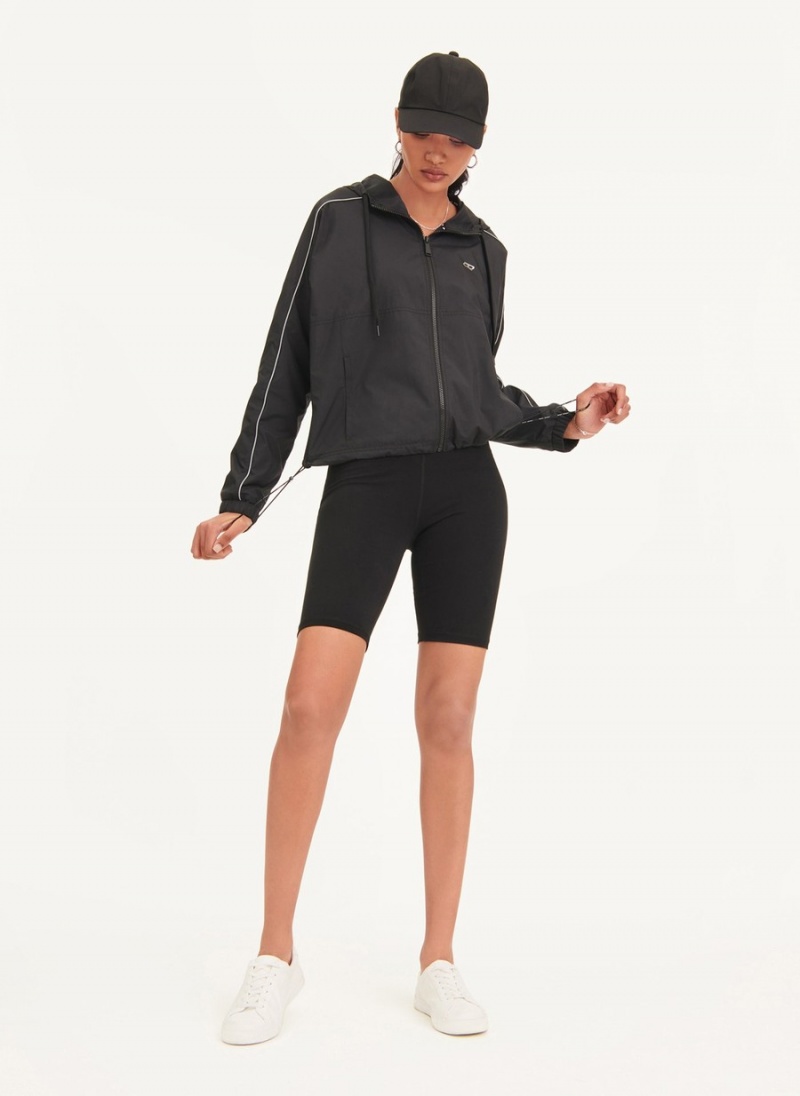 Women's Dkny Windbreaker With Reflective Taping Windbreaker Black | Z6408957