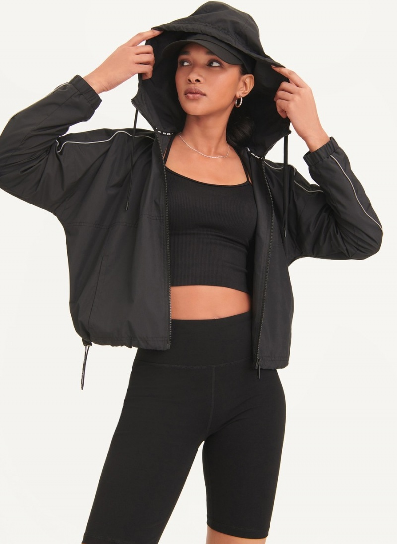 Women's Dkny Windbreaker With Reflective Taping Windbreaker Black | Z6408957