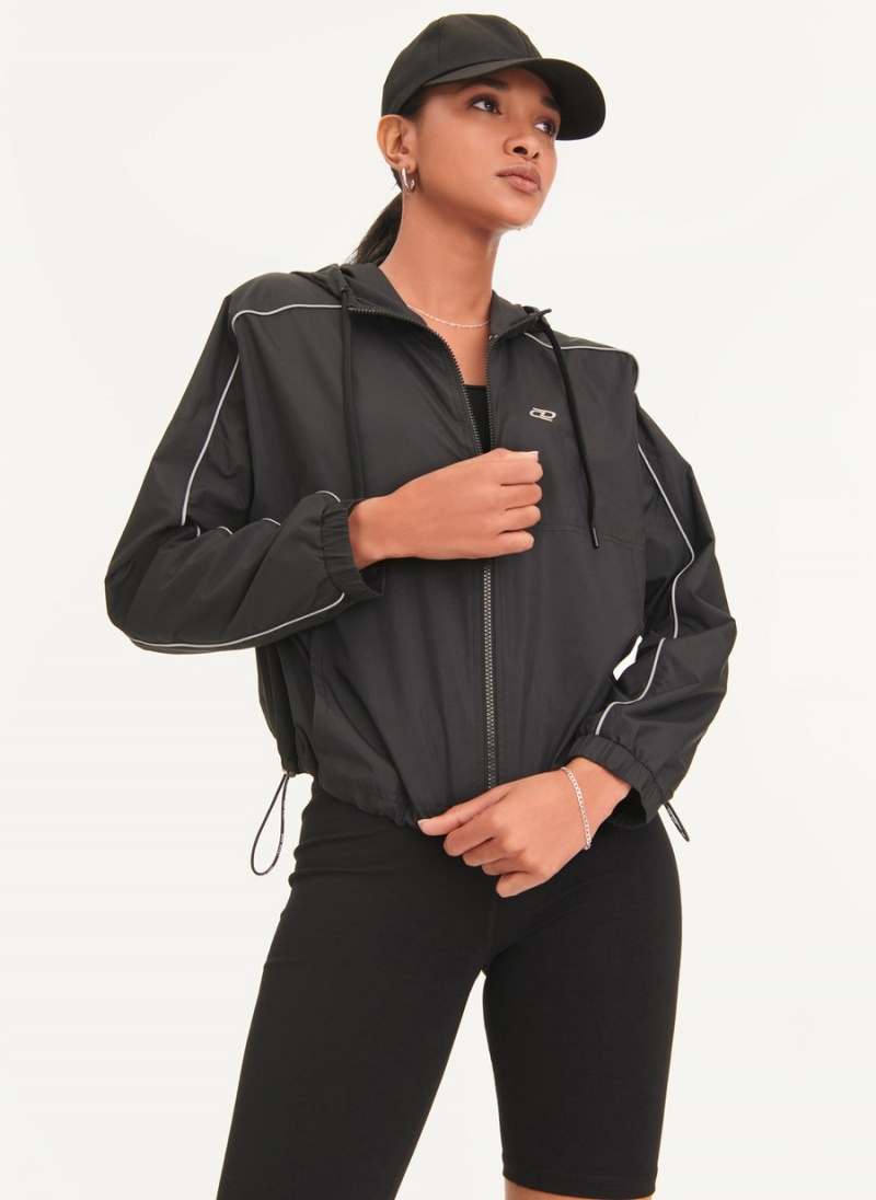 Women\'s Dkny Windbreaker With Reflective Taping Windbreaker Black | Z6408957