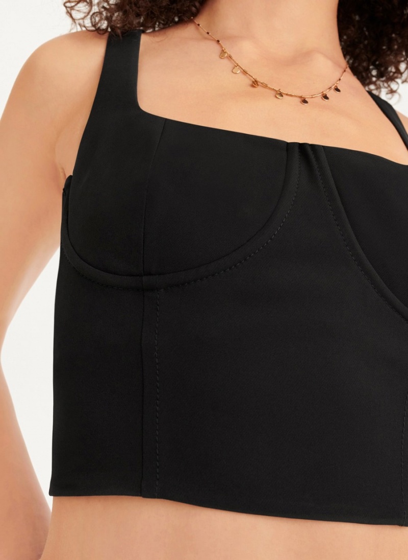 Women's Dkny Wired Crop Tank Top Black | U9974347