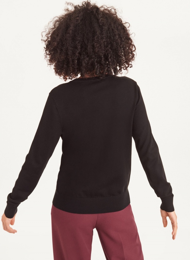 Women's Dkny Zebra Stripe Long Sleeve Black | Y8075379
