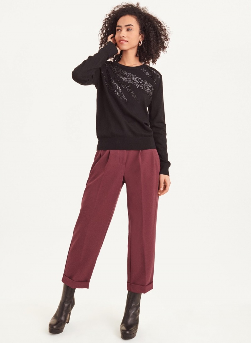 Women\'s Dkny Zebra Stripe Long Sleeve Black | Y8075379